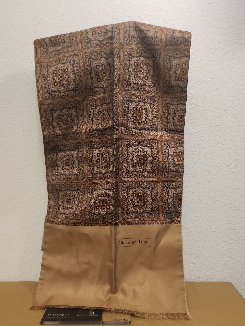 Vintage Christian Dior Geometric Pattern Scarf